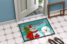 Load image into Gallery viewer, Snowman with Bichon Frise Doormat - 24x36 Decorative Floor Mat – Indoor/Outdoor Rug with Artistic Flair BB1837JMAT