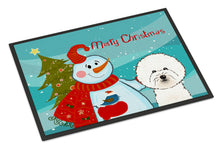 Load image into Gallery viewer, Snowman with Bichon Frise Doormat - 24x36 Decorative Floor Mat – Indoor/Outdoor Rug with Artistic Flair BB1837JMAT