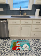 Load image into Gallery viewer, Snowman with Bichon Frise Machine Washable Memory Foam Mat BB1837RUG