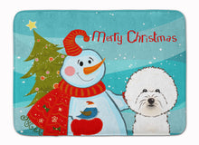 Load image into Gallery viewer, Snowman with Bichon Frise Machine Washable Memory Foam Mat BB1837RUG