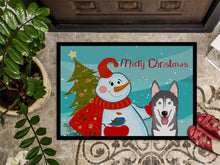 Load image into Gallery viewer, Snowman with Alaskan Malamute Doormat - 24x36 Decorative Floor Mat – Indoor/Outdoor Rug with Artistic Flair BB1838JMAT