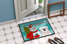 Load image into Gallery viewer, Snowman with White English Bulldog  Doormat - 24x36 Decorative Floor Mat – Indoor/Outdoor Rug with Artistic Flair BB1840JMAT