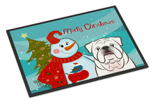 Load image into Gallery viewer, Snowman with White English Bulldog  Doormat - 24x36 Decorative Floor Mat – Indoor/Outdoor Rug with Artistic Flair BB1840JMAT