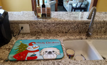 Load image into Gallery viewer, Snowman with Pekingese Dish Drying Mat – Absorbent, Artistic Kitchen Essentials BB1841DDM