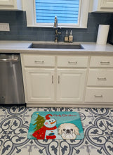 Load image into Gallery viewer, Snowman with Pekingese Machine Washable Memory Foam Mat BB1841RUG