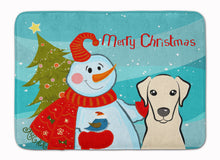 Load image into Gallery viewer, Snowman with Yellow Labrador Machine Washable Memory Foam Mat BB1842RUG