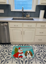 Load image into Gallery viewer, Snowman with Cavalier Spaniel Machine Washable Memory Foam Mat BB1844RUG