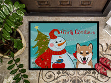 Load image into Gallery viewer, Snowman with Shiba Inu Doormat - 24x36 Decorative Floor Mat – Indoor/Outdoor Rug with Artistic Flair BB1845JMAT