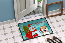 Load image into Gallery viewer, Snowman with Shiba Inu Doormat - 24x36 Decorative Floor Mat – Indoor/Outdoor Rug with Artistic Flair BB1845JMAT