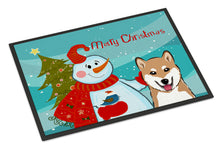 Load image into Gallery viewer, Snowman with Shiba Inu Doormat - 24x36 Decorative Floor Mat – Indoor/Outdoor Rug with Artistic Flair BB1845JMAT
