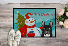 Load image into Gallery viewer, Snowman with French Bulldog Doormat - 24x36 Decorative Floor Mat – Indoor/Outdoor Rug with Artistic Flair BB1847JMAT