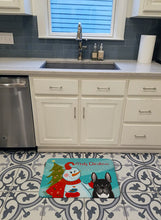 Load image into Gallery viewer, Snowman with French Bulldog Machine Washable Memory Foam Mat BB1847RUG