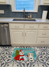 Load image into Gallery viewer, Snowman with Borzoi Machine Washable Memory Foam Mat BB1848RUG