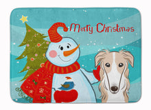 Load image into Gallery viewer, Snowman with Borzoi Machine Washable Memory Foam Mat BB1848RUG