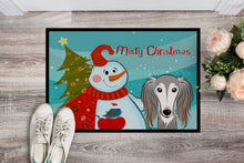 Load image into Gallery viewer, Snowman with Saluki Doormat - 24x36 Decorative Floor Mat – Indoor/Outdoor Rug with Artistic Flair BB1849JMAT