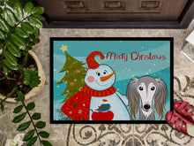 Load image into Gallery viewer, Snowman with Saluki Doormat - 24x36 Decorative Floor Mat – Indoor/Outdoor Rug with Artistic Flair BB1849JMAT