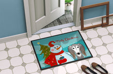 Load image into Gallery viewer, Snowman with Saluki Doormat - 24x36 Decorative Floor Mat – Indoor/Outdoor Rug with Artistic Flair BB1849JMAT