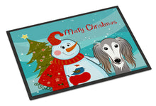 Load image into Gallery viewer, Snowman with Saluki Doormat - 24x36 Decorative Floor Mat – Indoor/Outdoor Rug with Artistic Flair BB1849JMAT