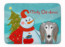 Load image into Gallery viewer, Snowman with Saluki Machine Washable Memory Foam Mat BB1849RUG