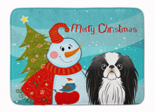 Load image into Gallery viewer, Snowman with Japanese Chin Machine Washable Memory Foam Mat BB1850RUG