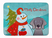 Load image into Gallery viewer, Snowman with Weimaraner Machine Washable Memory Foam Mat BB1851RUG