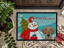 Load image into Gallery viewer, Snowman with Wirehaired Dachshund Doormat - 24x36 Decorative Floor Mat – Indoor/Outdoor Rug with Artistic Flair BB1853JMAT