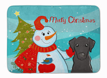 Load image into Gallery viewer, Snowman with Black Labrador Machine Washable Memory Foam Mat BB1855RUG