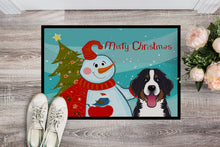 Load image into Gallery viewer, Snowman with Bernese Mountain Dog Doormat - 24x36 Decorative Floor Mat – Indoor/Outdoor Rug with Artistic Flair BB1857JMAT