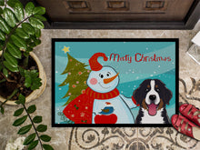 Load image into Gallery viewer, Snowman with Bernese Mountain Dog Doormat - 24x36 Decorative Floor Mat – Indoor/Outdoor Rug with Artistic Flair BB1857JMAT