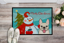 Load image into Gallery viewer, Snowman with French Bulldog Doormat - 24x36 Decorative Floor Mat – Indoor/Outdoor Rug with Artistic Flair BB1858JMAT