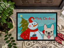 Load image into Gallery viewer, Snowman with French Bulldog Doormat - 24x36 Decorative Floor Mat – Indoor/Outdoor Rug with Artistic Flair BB1858JMAT