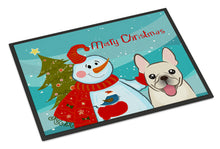 Load image into Gallery viewer, Snowman with French Bulldog Doormat - 24x36 Decorative Floor Mat – Indoor/Outdoor Rug with Artistic Flair BB1858JMAT