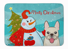 Load image into Gallery viewer, Snowman with French Bulldog Machine Washable Memory Foam Mat BB1858RUG