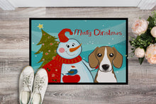 Load image into Gallery viewer, Snowman with Beagle Doormat - 24x36 Decorative Floor Mat – Indoor/Outdoor Rug with Artistic Flair BB1859JMAT