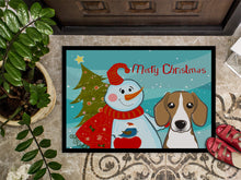 Load image into Gallery viewer, Snowman with Beagle Doormat - 24x36 Decorative Floor Mat – Indoor/Outdoor Rug with Artistic Flair BB1859JMAT