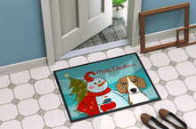 Load image into Gallery viewer, Snowman with Beagle Doormat - 24x36 Decorative Floor Mat – Indoor/Outdoor Rug with Artistic Flair BB1859JMAT