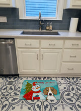 Load image into Gallery viewer, Snowman with Beagle Machine Washable Memory Foam Mat BB1859RUG