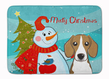 Load image into Gallery viewer, Snowman with Beagle Machine Washable Memory Foam Mat BB1859RUG