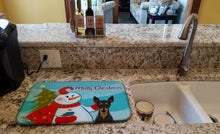 Load image into Gallery viewer, Snowman with Min Pin Dish Drying Mat – Absorbent, Artistic Kitchen Essentials BB1860DDM