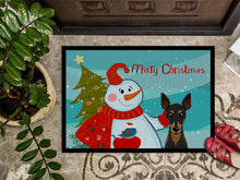 Load image into Gallery viewer, Snowman with Min Pin Doormat - 24x36 Decorative Floor Mat – Indoor/Outdoor Rug with Artistic Flair BB1860JMAT