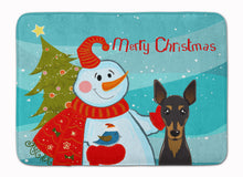 Load image into Gallery viewer, Snowman with Min Pin Machine Washable Memory Foam Mat BB1860RUG
