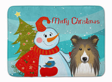 Load image into Gallery viewer, Snowman with Sheltie Machine Washable Memory Foam Mat BB1862RUG