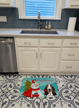 Load image into Gallery viewer, Snowman with Basset Hound Machine Washable Memory Foam Mat BB1863RUG