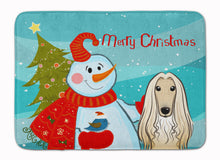 Load image into Gallery viewer, Snowman with Afghan Hound Machine Washable Memory Foam Mat BB1864RUG