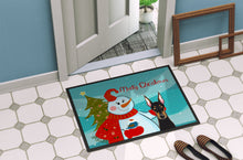 Load image into Gallery viewer, Snowman with Doberman Doormat - 24x36 Decorative Floor Mat – Indoor/Outdoor Rug with Artistic Flair BB1865JMAT