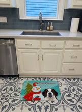 Load image into Gallery viewer, Snowman with Saint Bernard Machine Washable Memory Foam Mat BB1866RUG