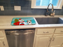 Load image into Gallery viewer, Snowman with Wire Haired Fox Terrier Dish Drying Mat – Absorbent, Artistic Kitchen Essentials BB1867DDM