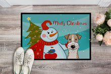 Load image into Gallery viewer, Snowman with Wire Haired Fox Terrier Doormat - 24x36 Decorative Floor Mat – Indoor/Outdoor Rug with Artistic Flair BB1867JMAT