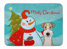 Load image into Gallery viewer, Snowman with Wire Haired Fox Terrier Machine Washable Memory Foam Mat BB1867RUG
