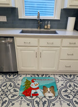 Load image into Gallery viewer, Snowman with Papillon Machine Washable Memory Foam Mat BB1868RUG